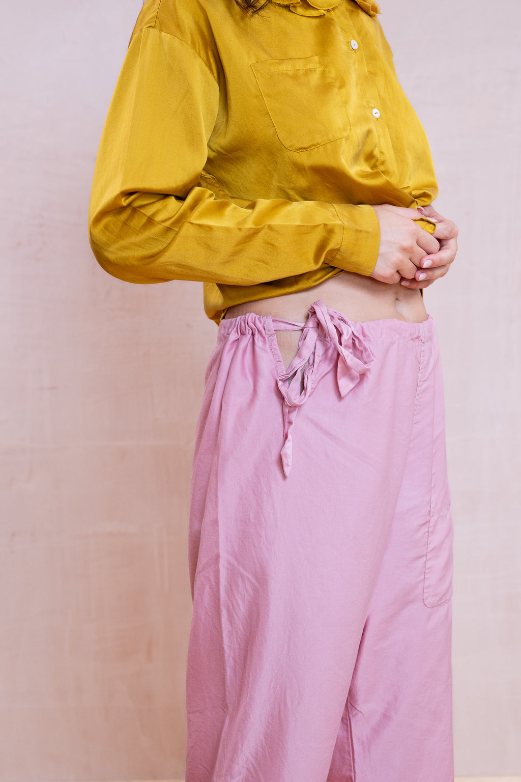 japan pants silk cotton satin