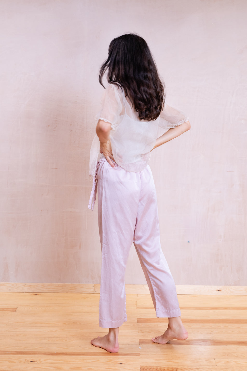 japan pants silk cotton satin