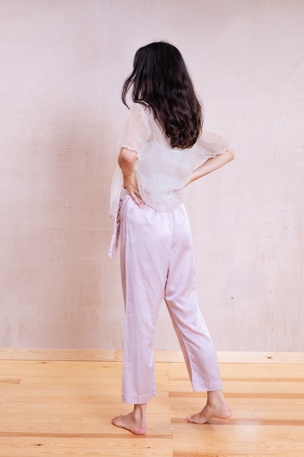 japan pants silk cotton satin