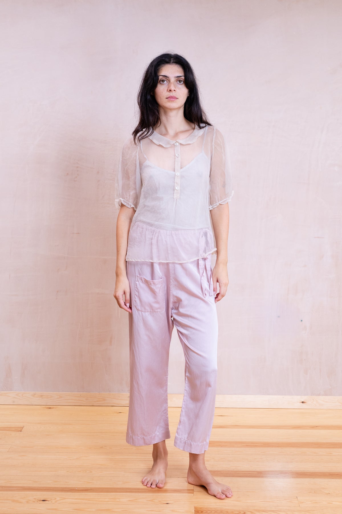 japan pants silk cotton satin