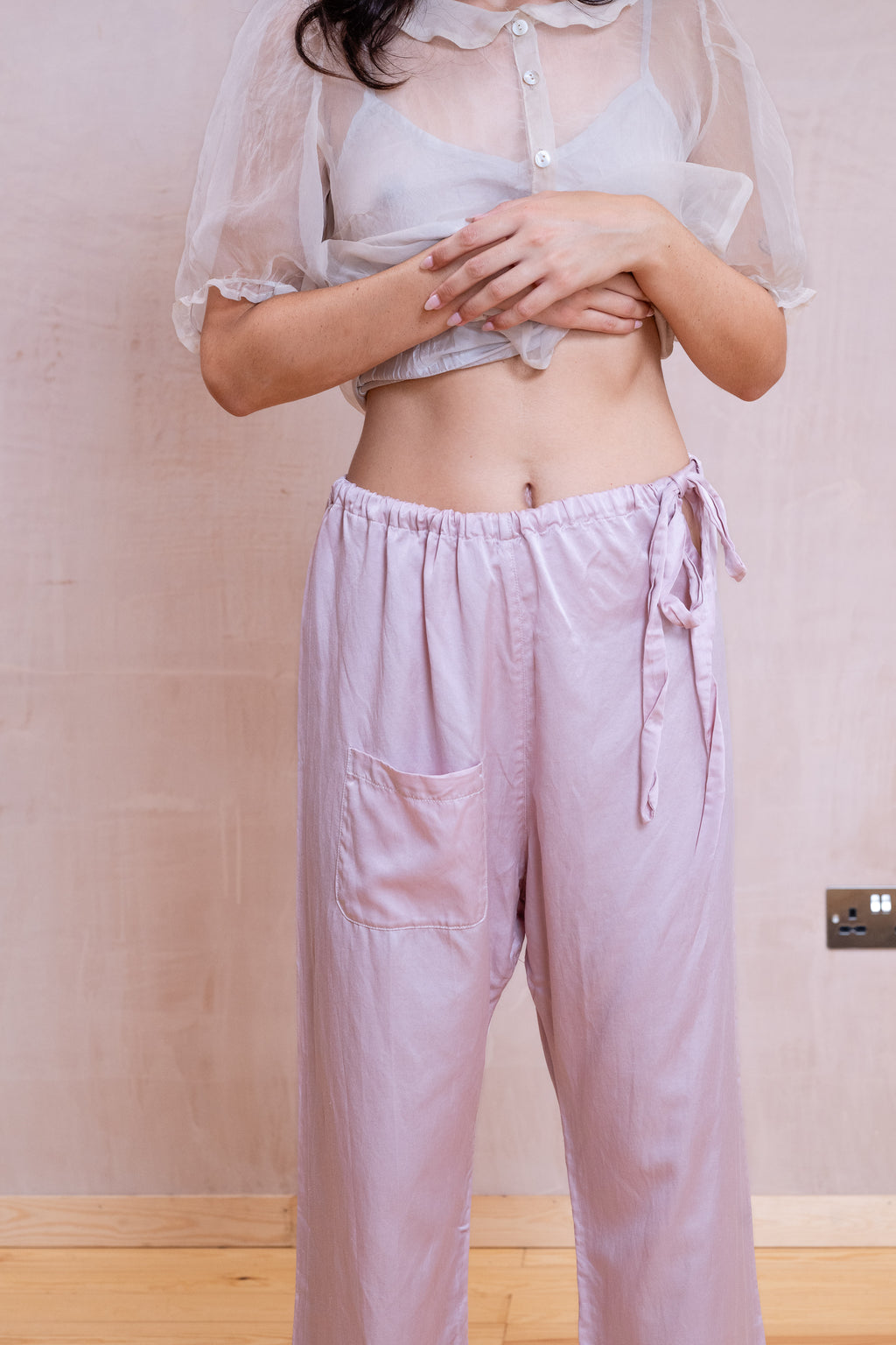 japan pants silk cotton satin