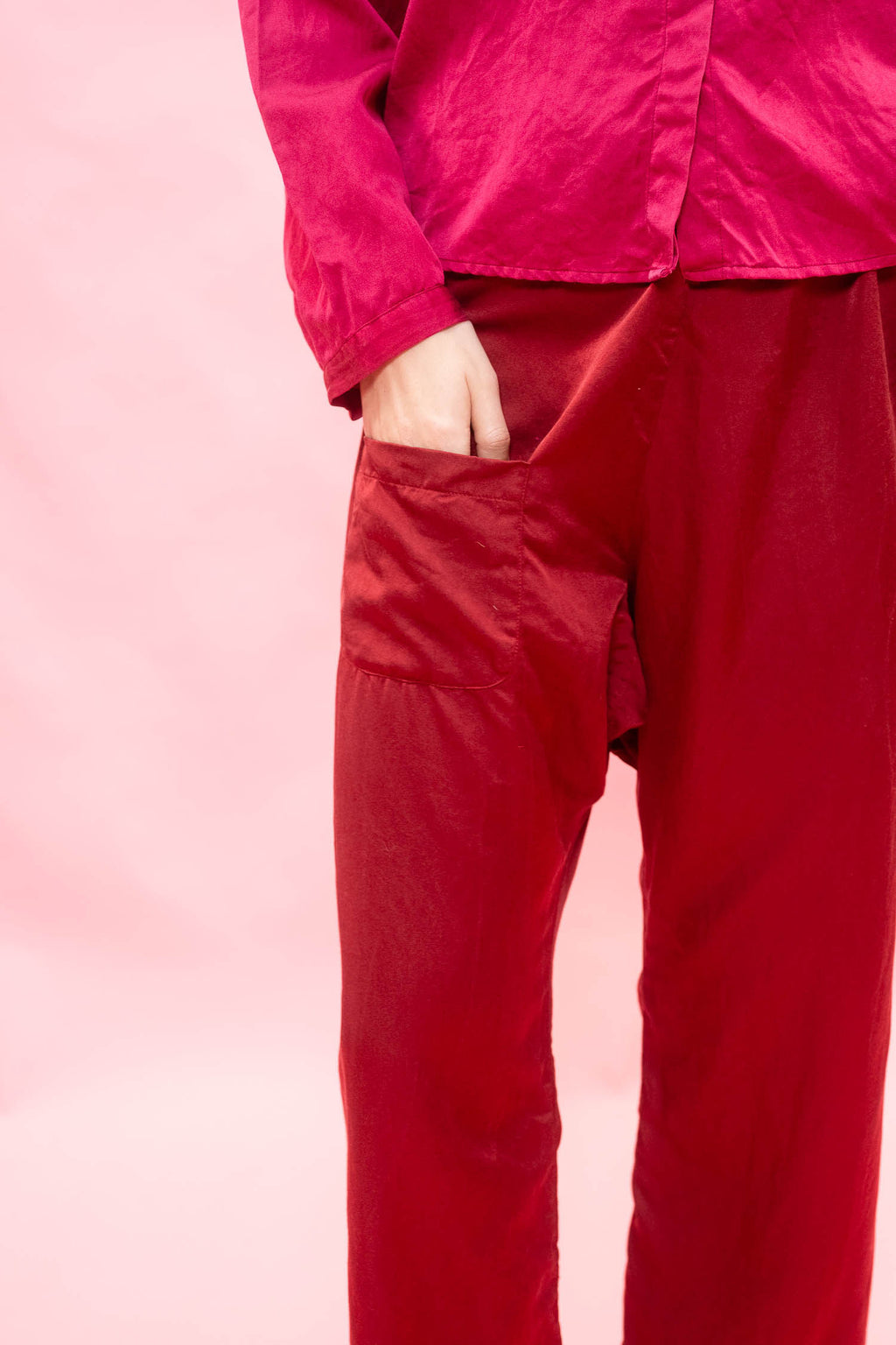 japan pants silk cotton satin