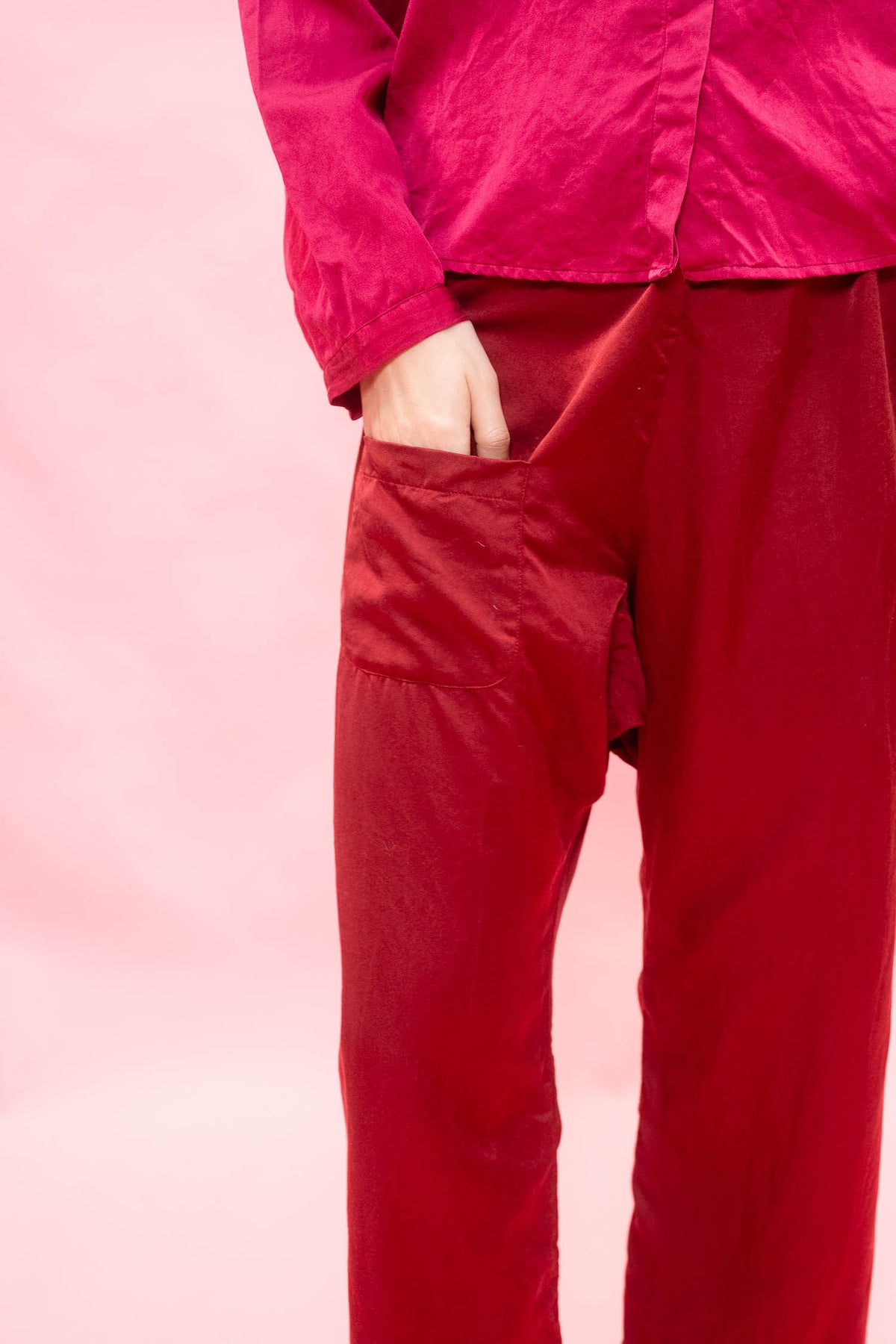 japan pants silk cotton satin