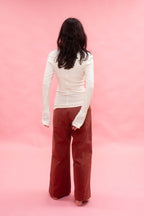 flare pants italian cotton twill