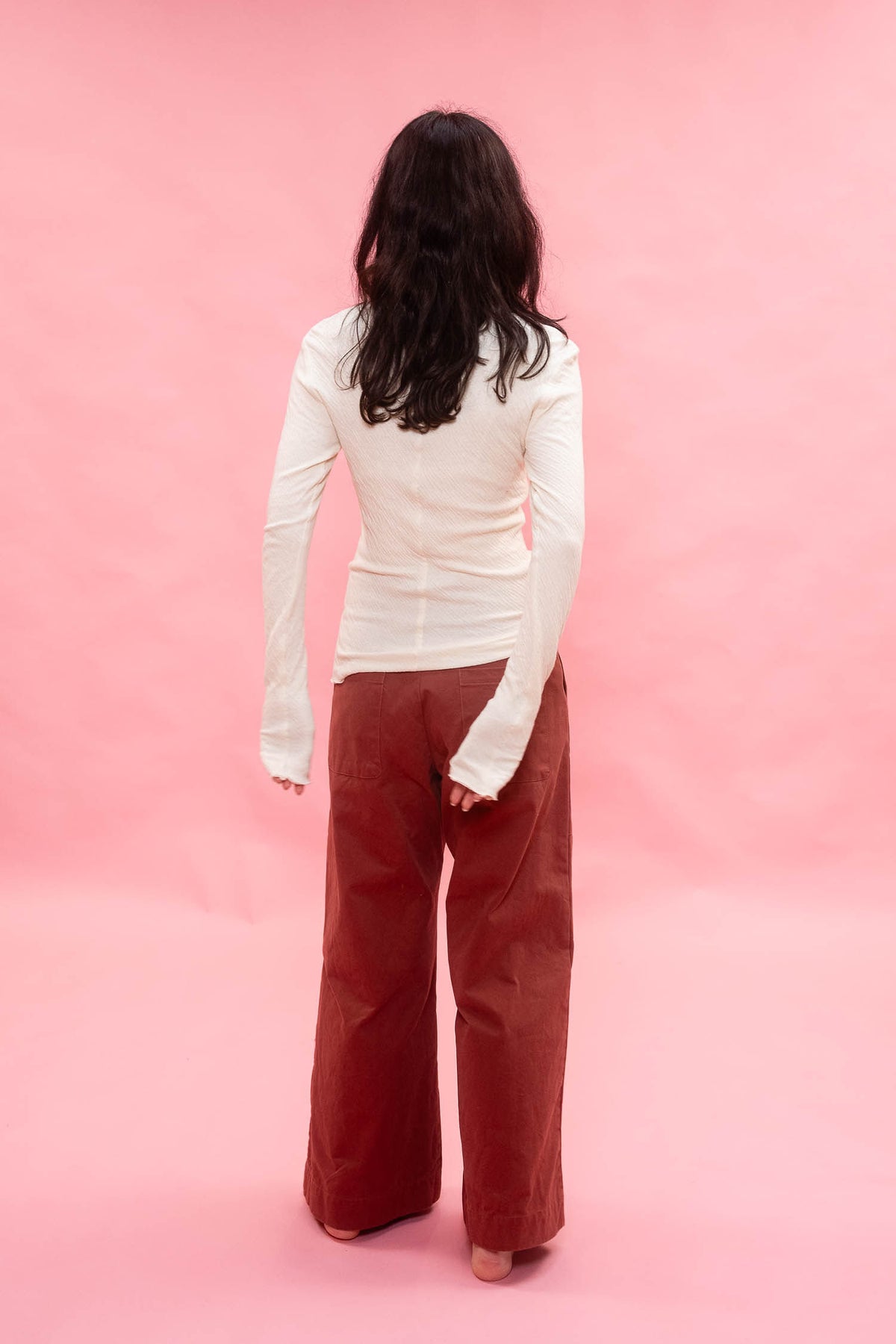 flare pants italian cotton twill