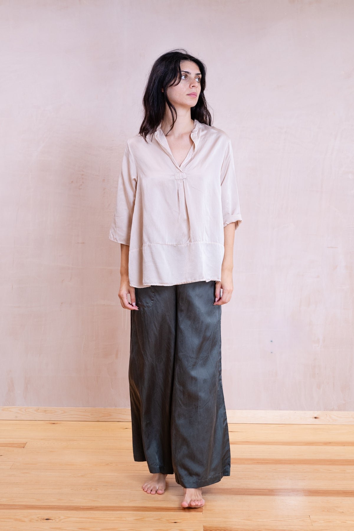 mud pants silk cotton satin