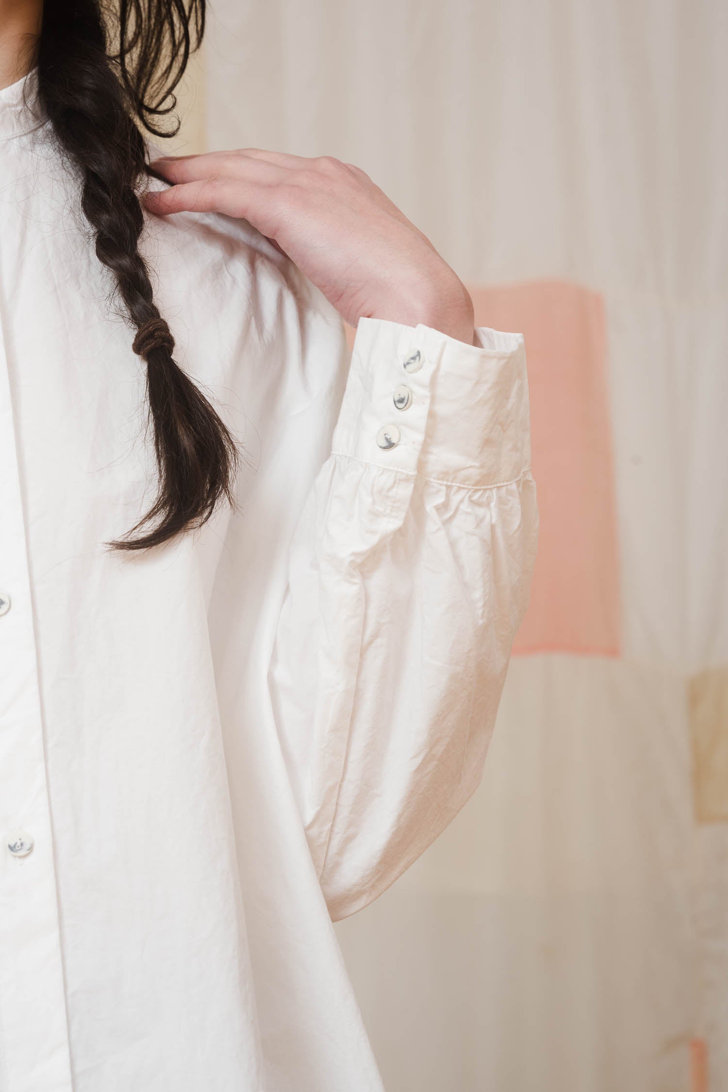 sale normal shirt long plain cotton