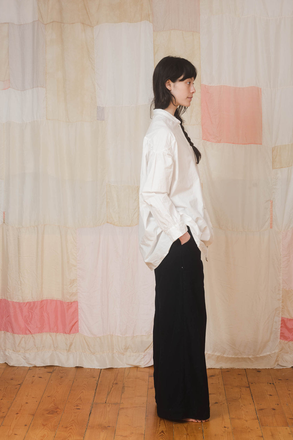 sale normal shirt long plain cotton