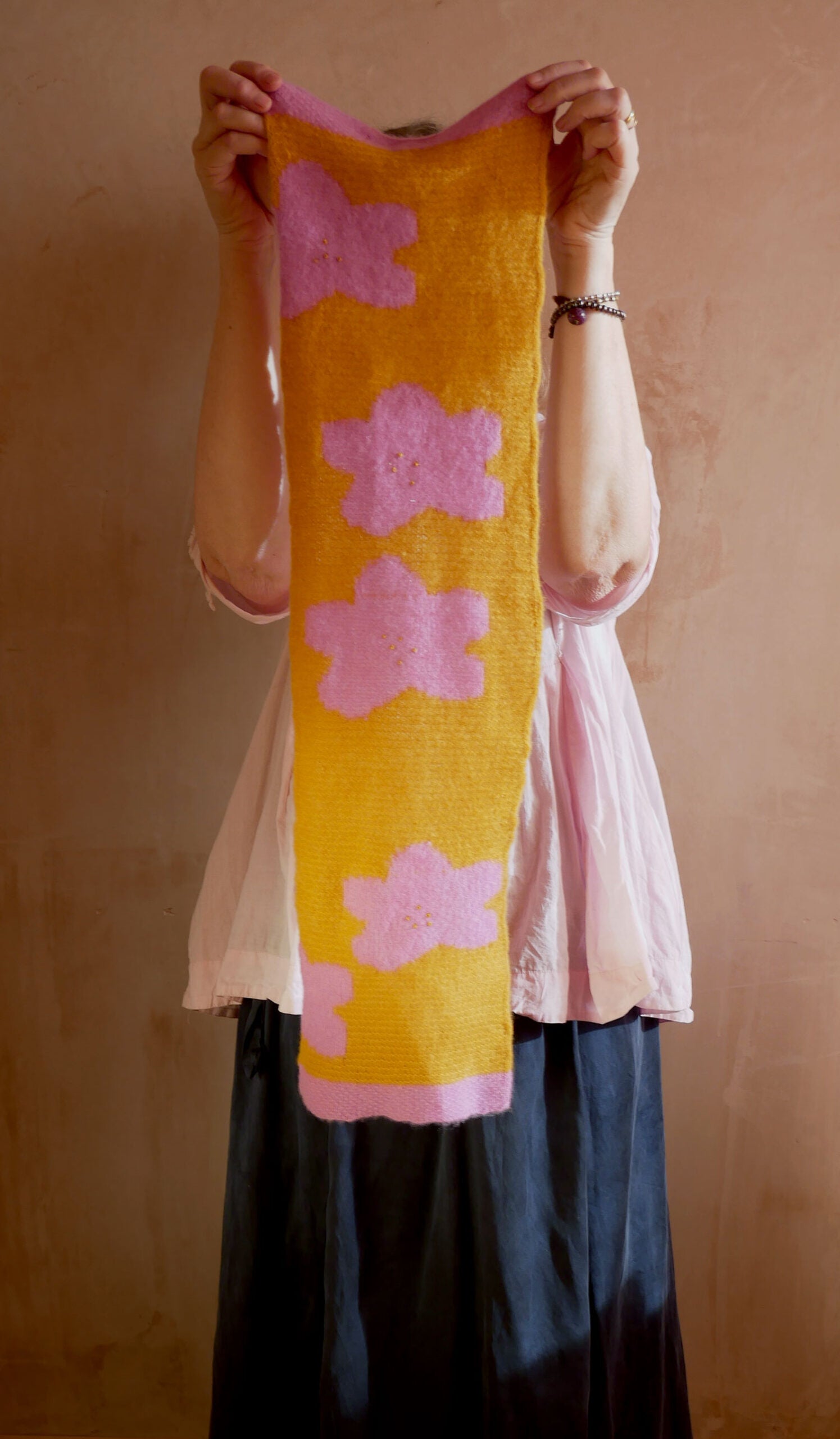 flower scarf cashmere