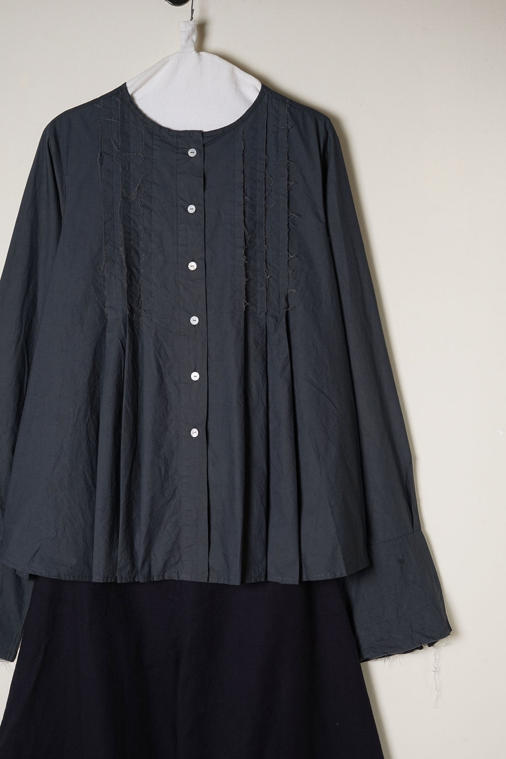 pleat shirt kilberry cotton