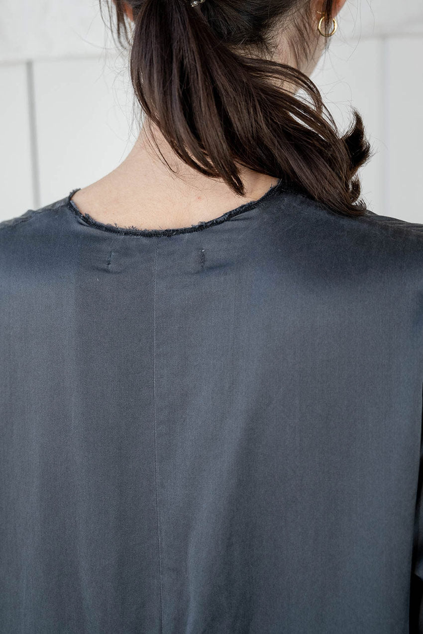 sale pleat in dress long silk cotton satin