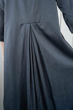 sale pleat in dress long silk cotton satin