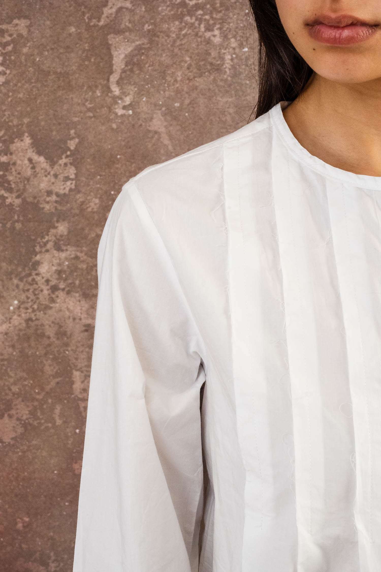 pleat shirt kilberry cotton