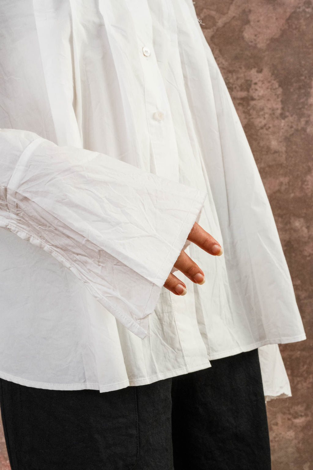 pleat shirt kilberry cotton