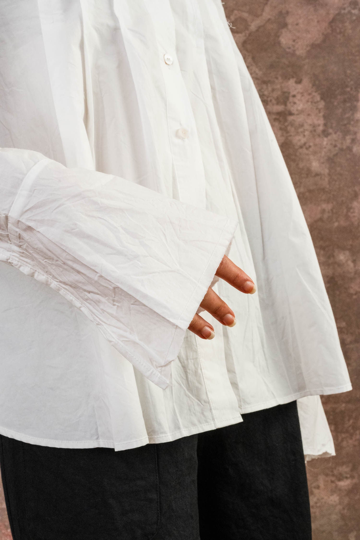 pleat shirt kilberry cotton