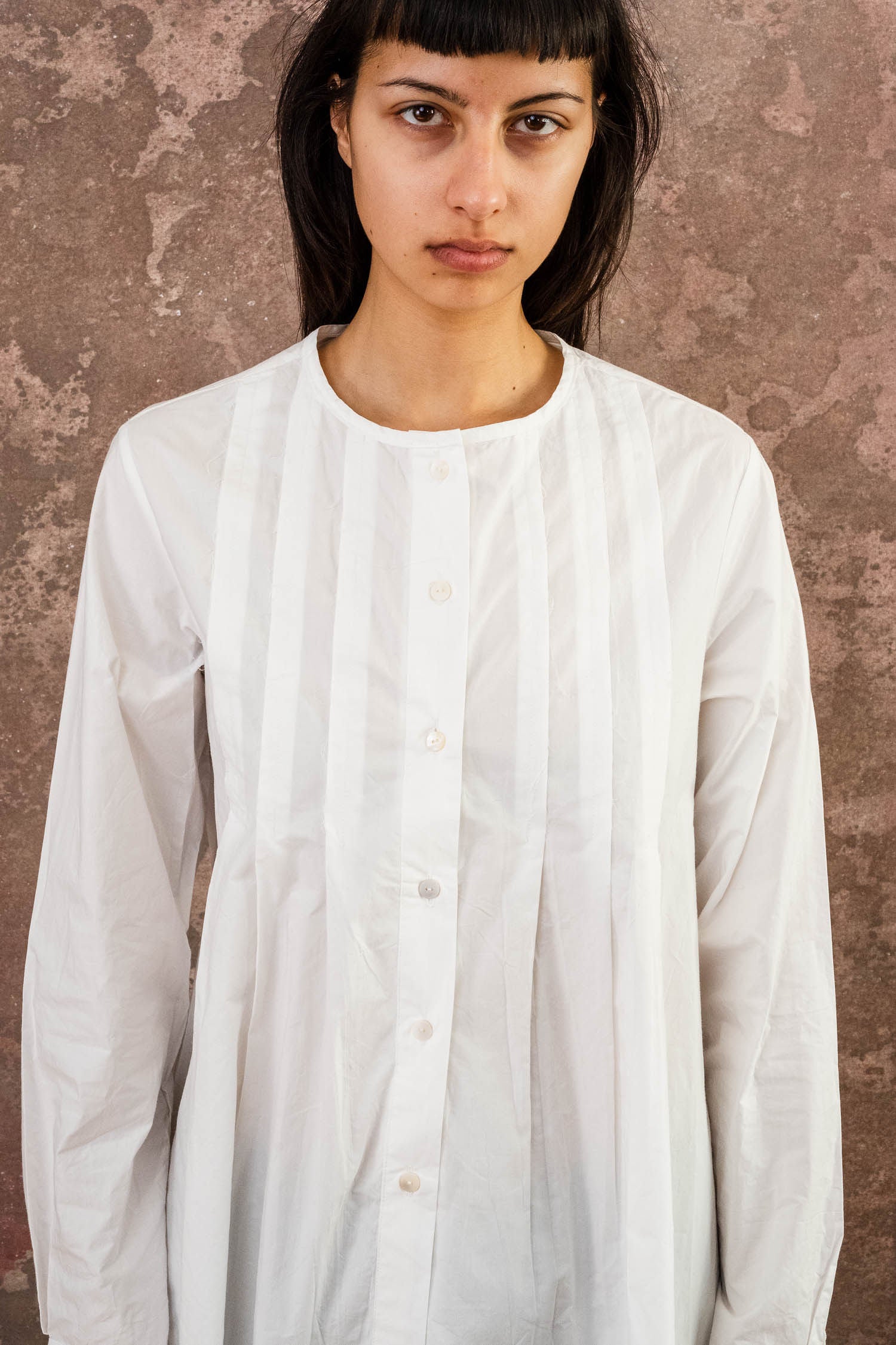 pleat shirt kilberry cotton