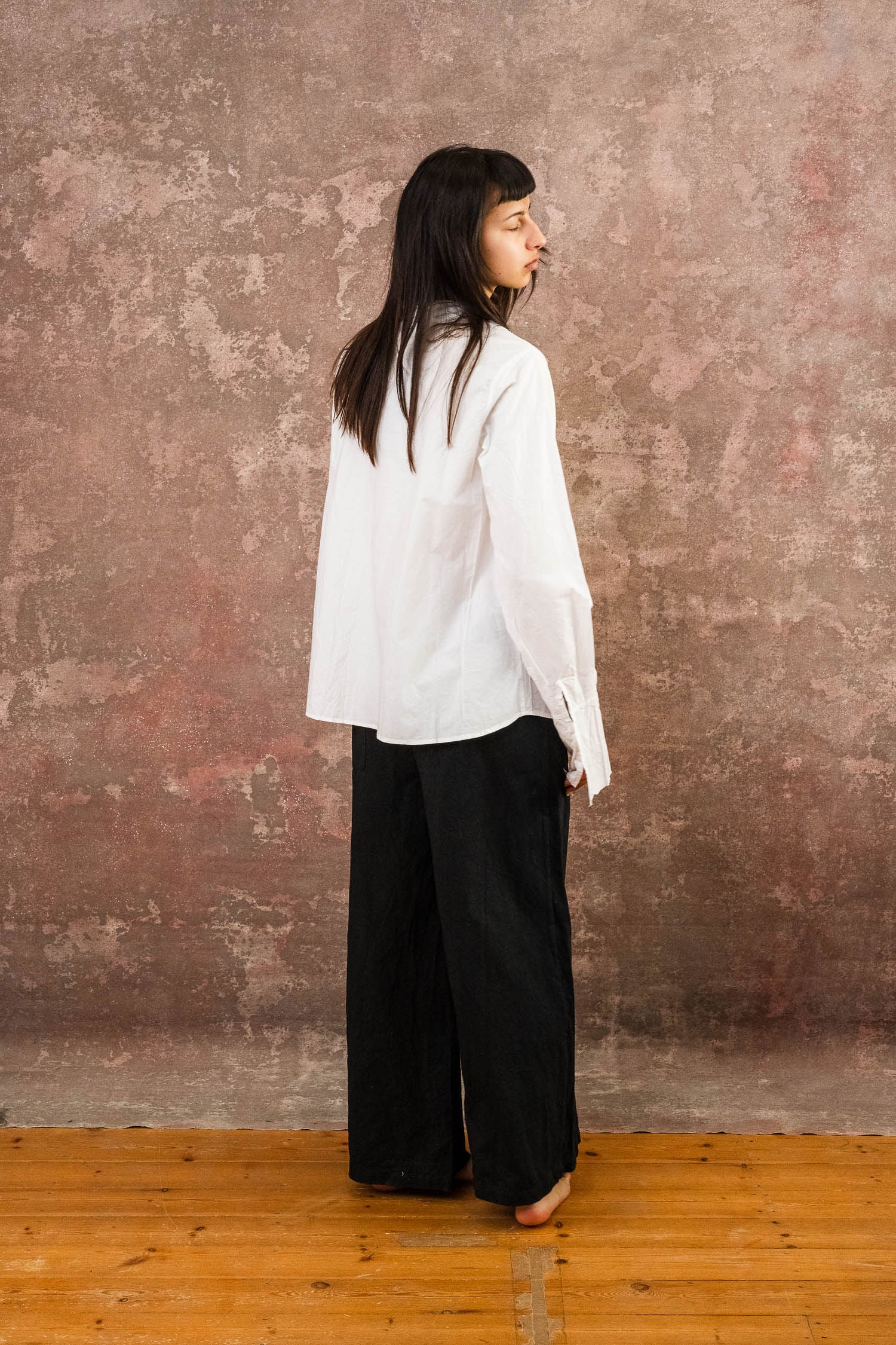 pleat shirt kilberry cotton