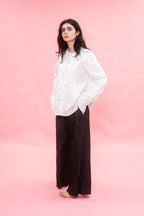 pleat front shirt kilberry cotton