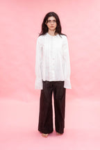 pleat front shirt kilberry cotton