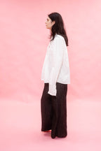 pleat front shirt kilberry cotton