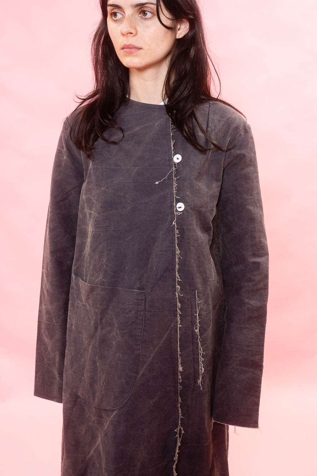 back pleat coat cotton patina