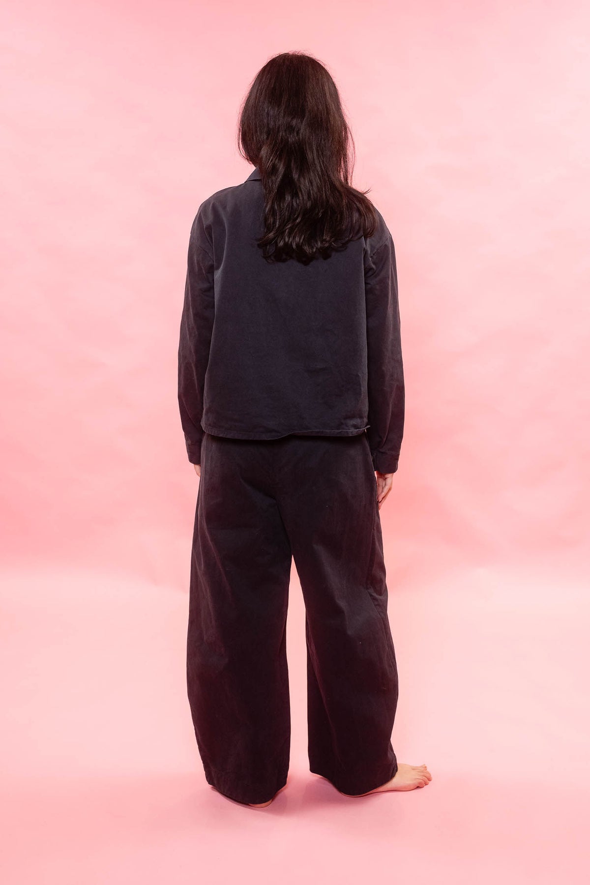 tailored wide leg pants italian cotton twill
