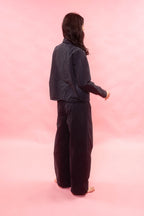 tailored wide leg pants italian cotton twill