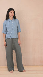 clean patch shirt linen