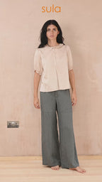 flare pants linen