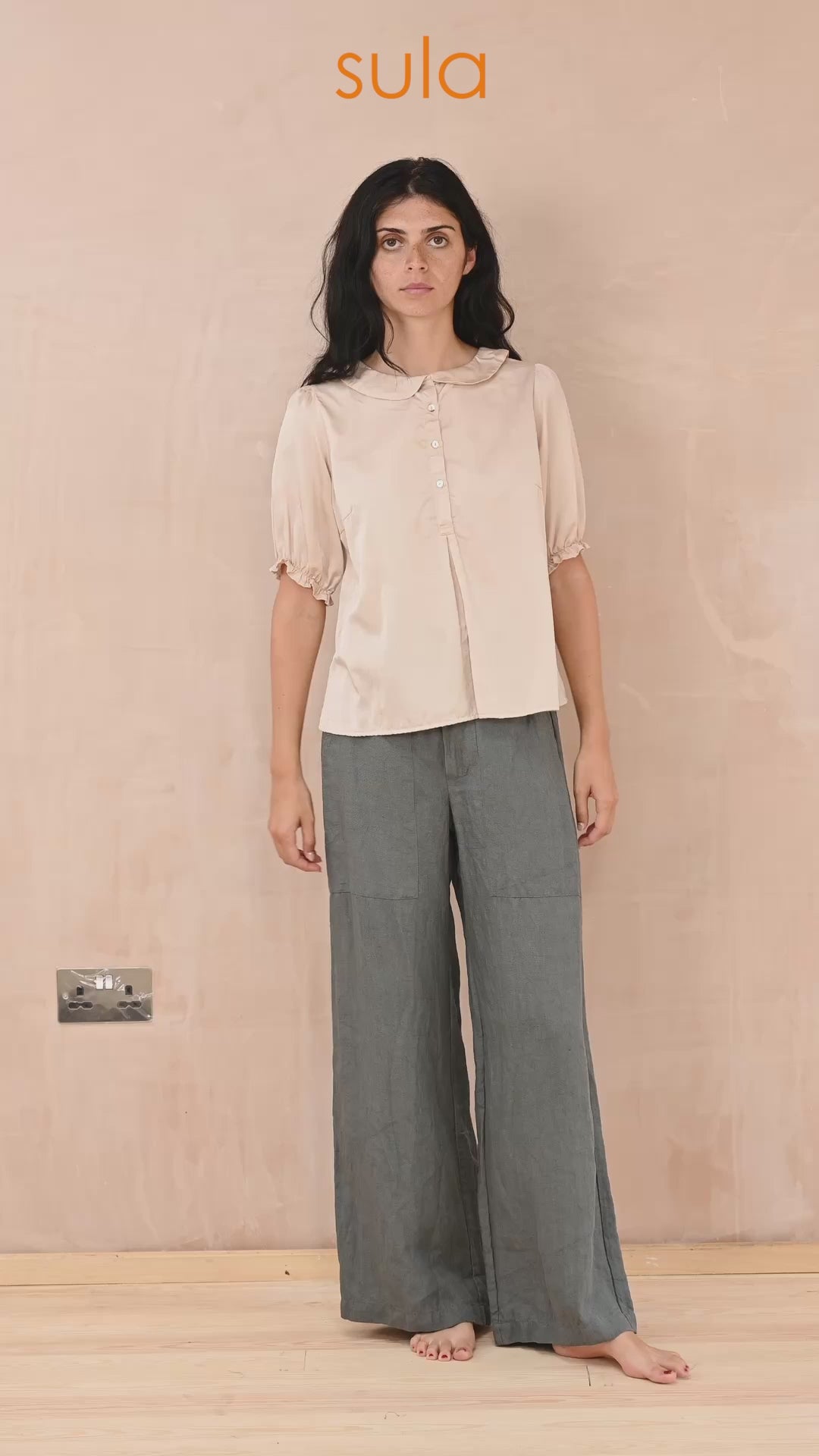 flare pants linen