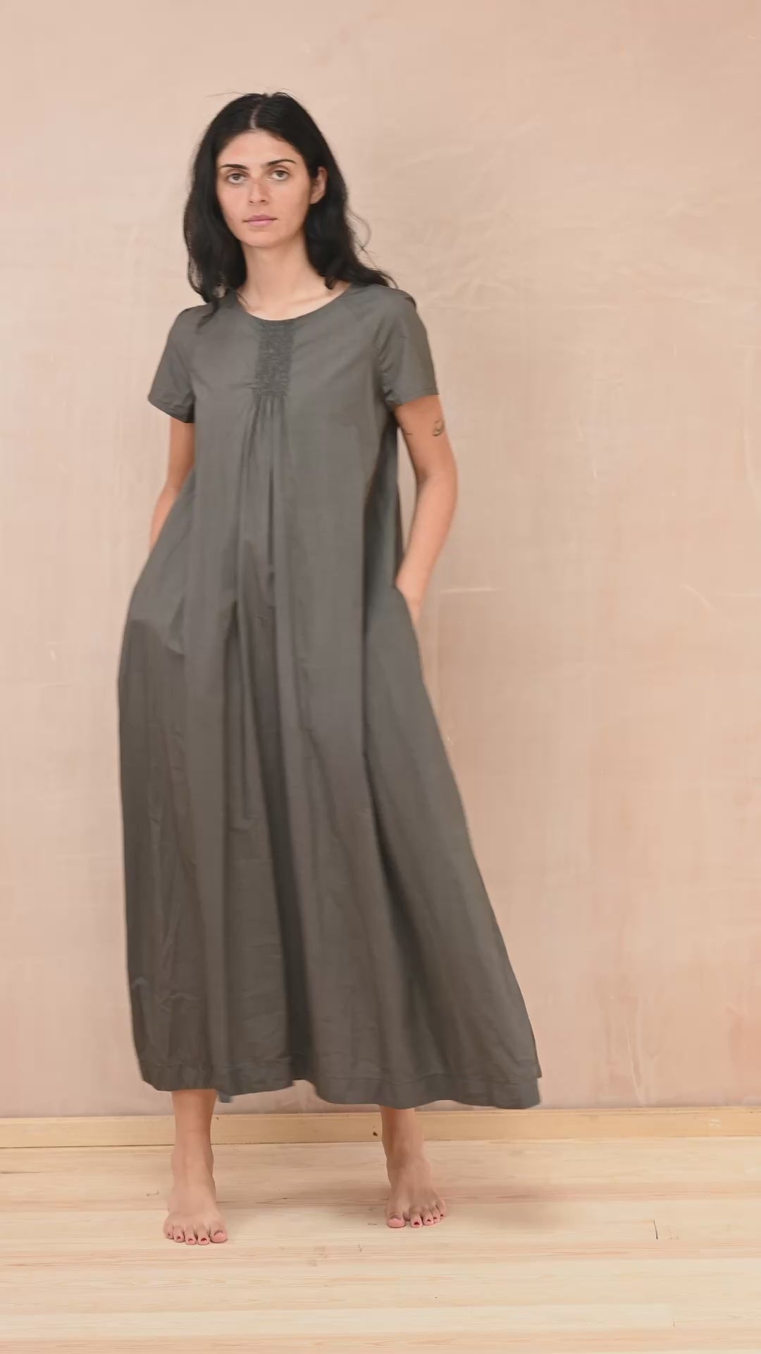 smock dress cotton poplin