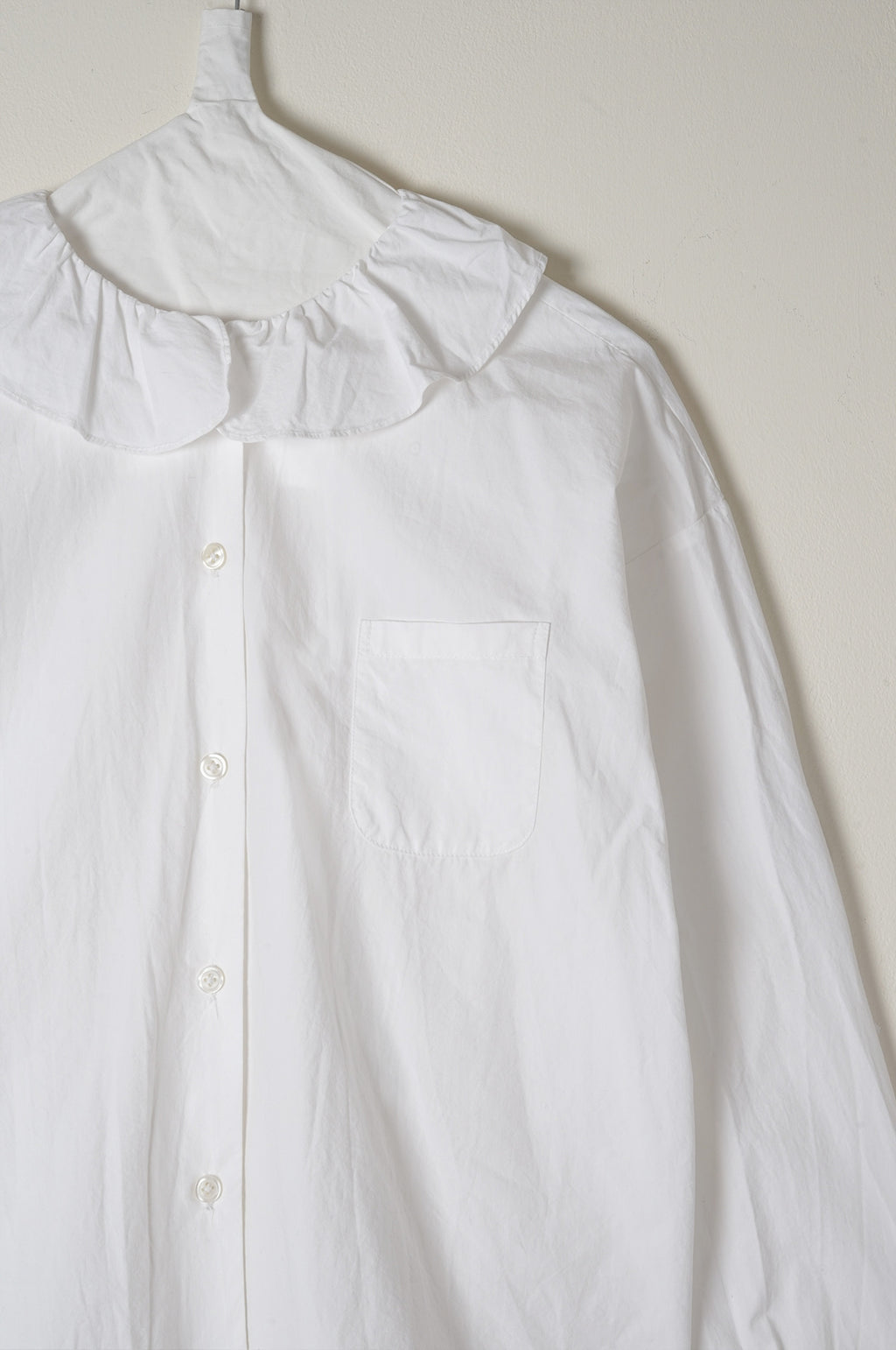 puckered collar shirt cotton poplin
