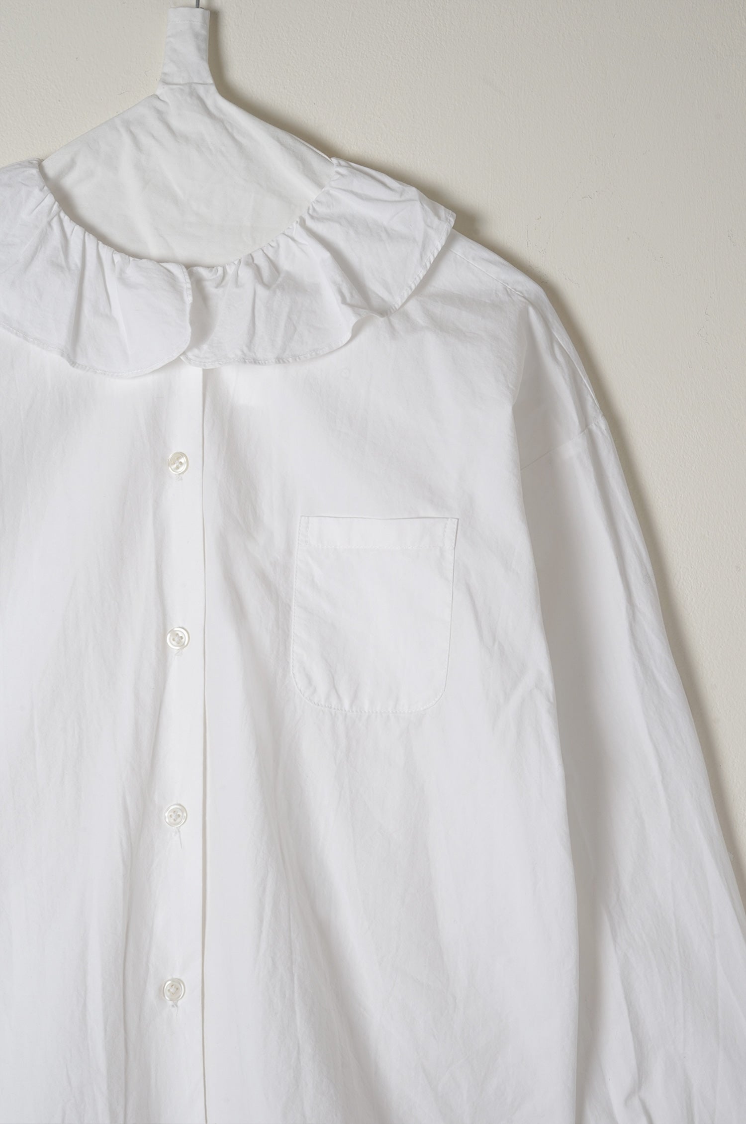 puckered collar shirt cotton poplin