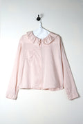 puckered collar blouse silk cotton satin