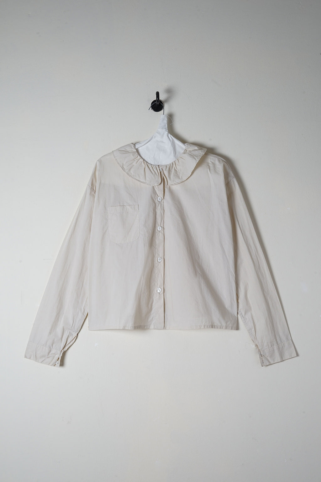 puckered collar shirt cotton poplin
