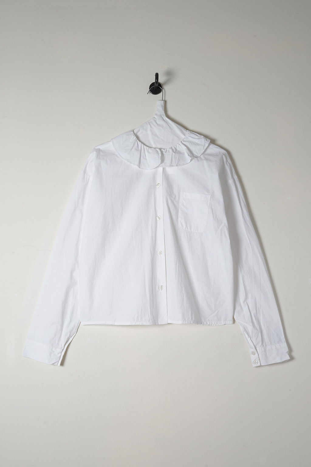 puckered collar shirt cotton poplin