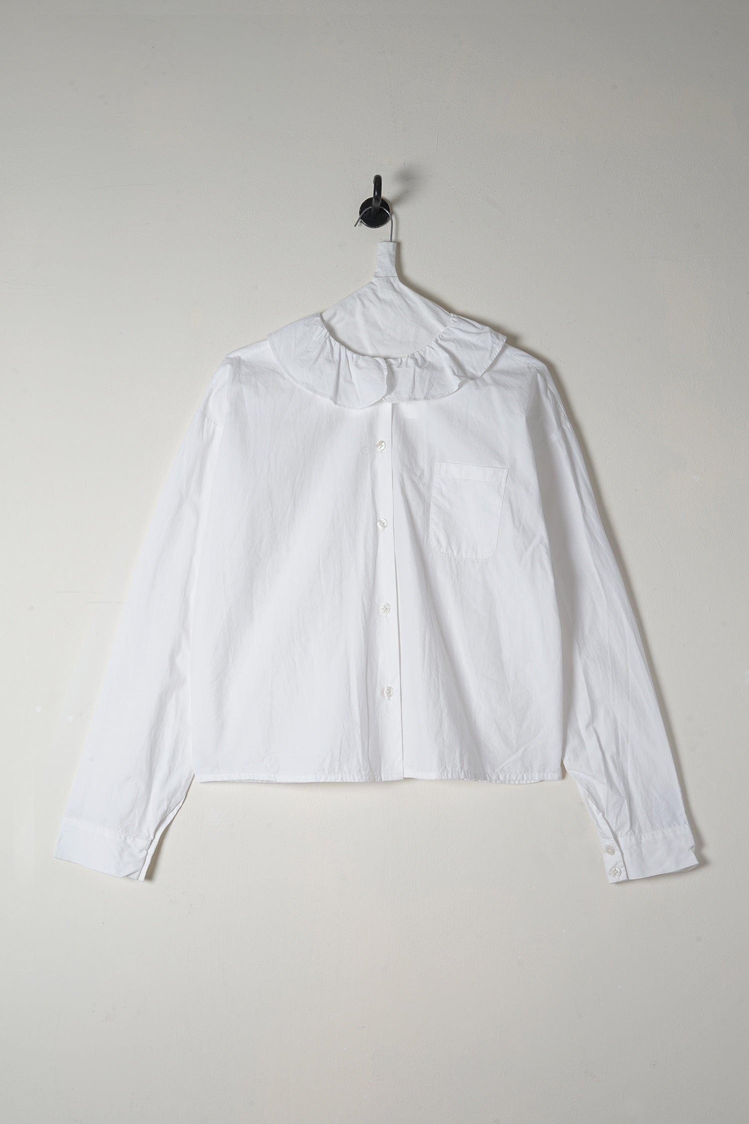 puckered collar shirt cotton poplin