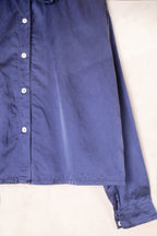 puckered collar blouse silk cotton satin