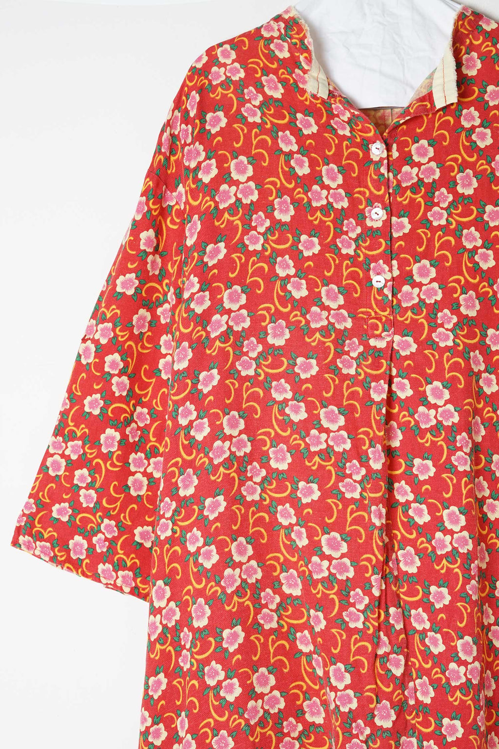 preloved - red flower a line dress