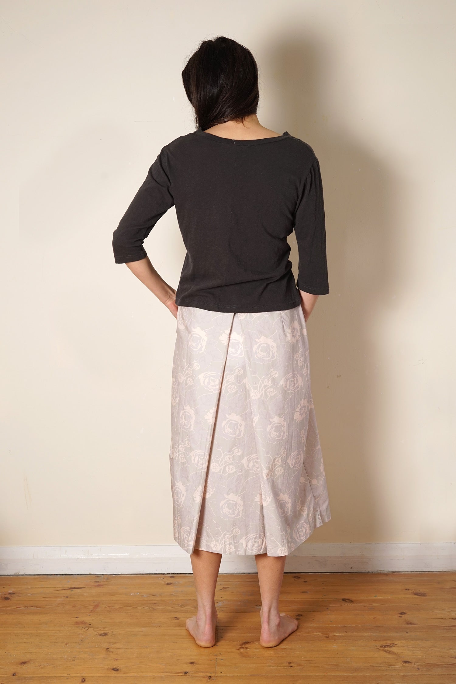 rowan skirt rose print cotton poplin