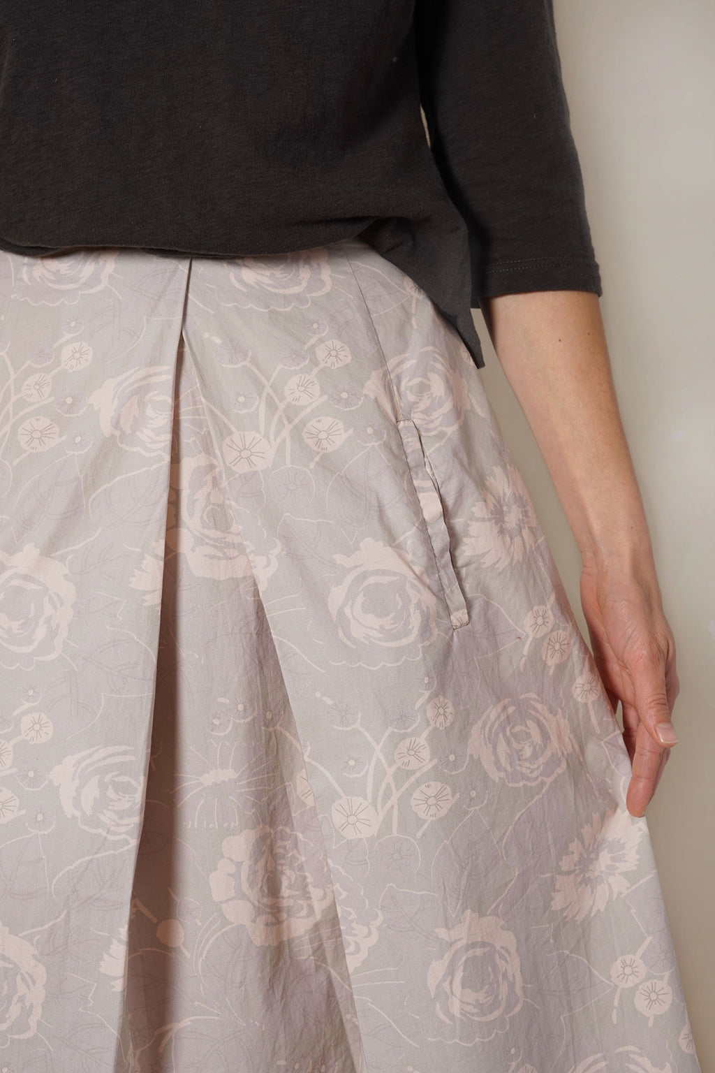 rowan skirt rose print cotton poplin
