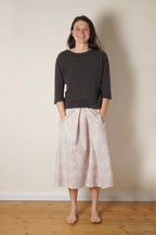 rowan skirt rose print cotton poplin
