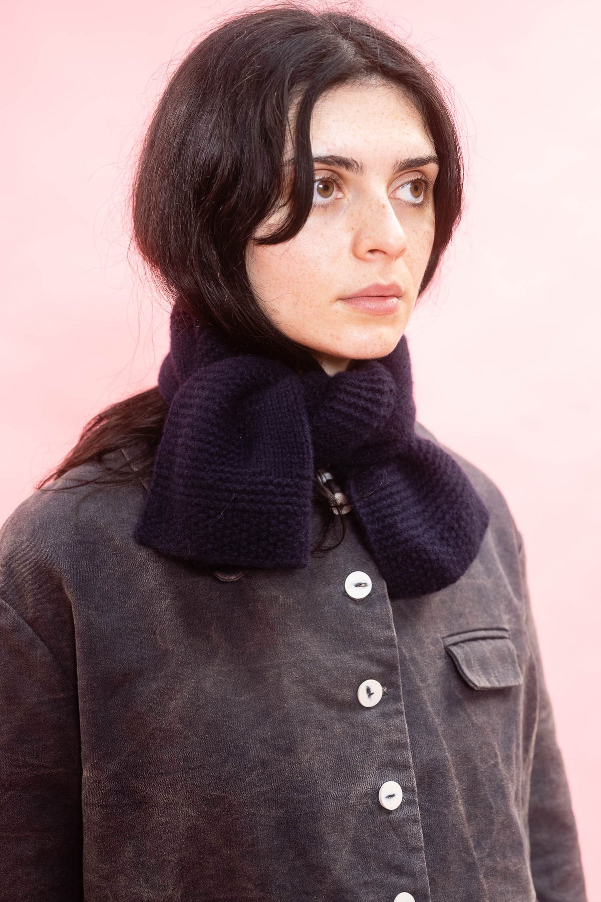 textured flower scarf cashmere