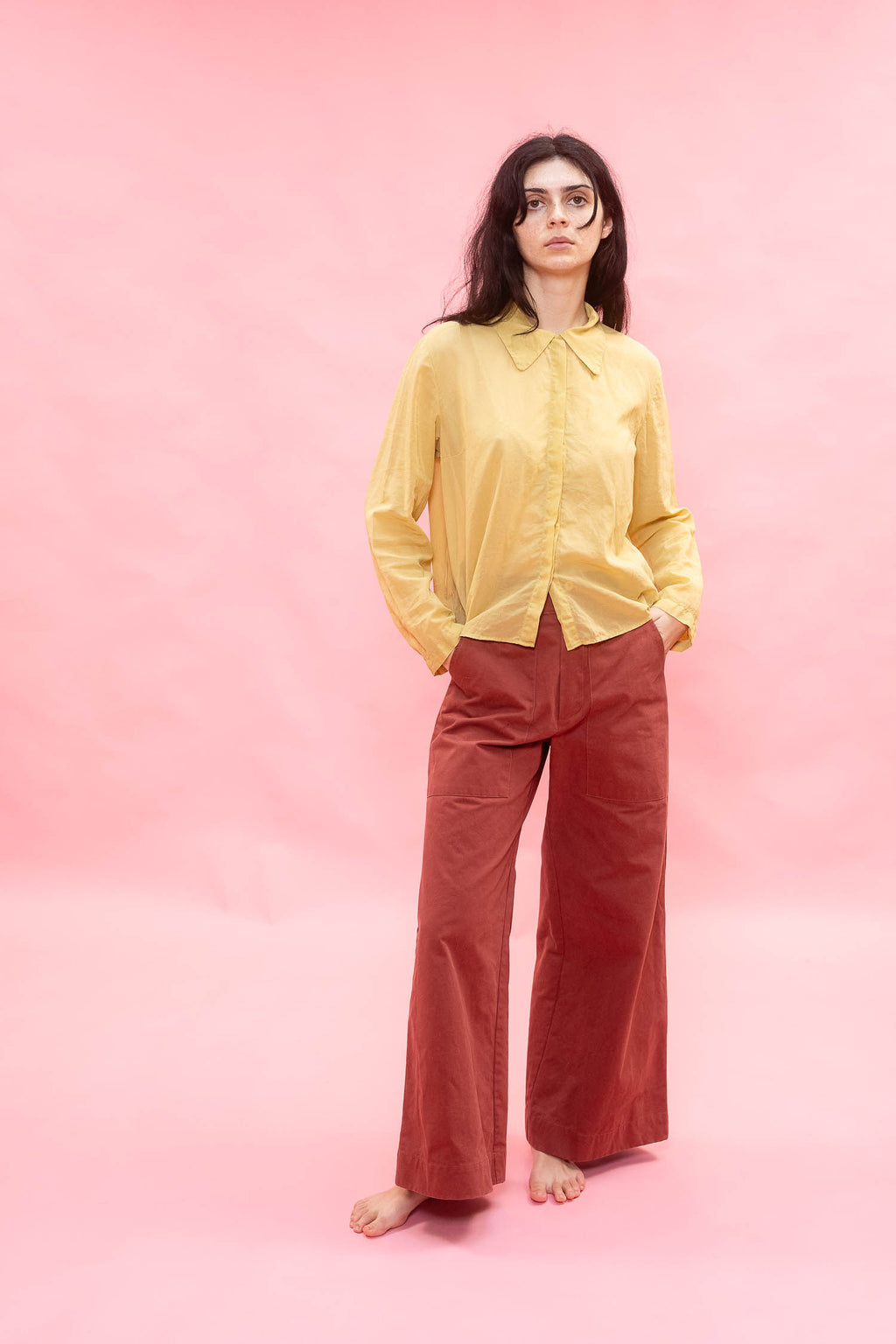 flare pants italian cotton twill