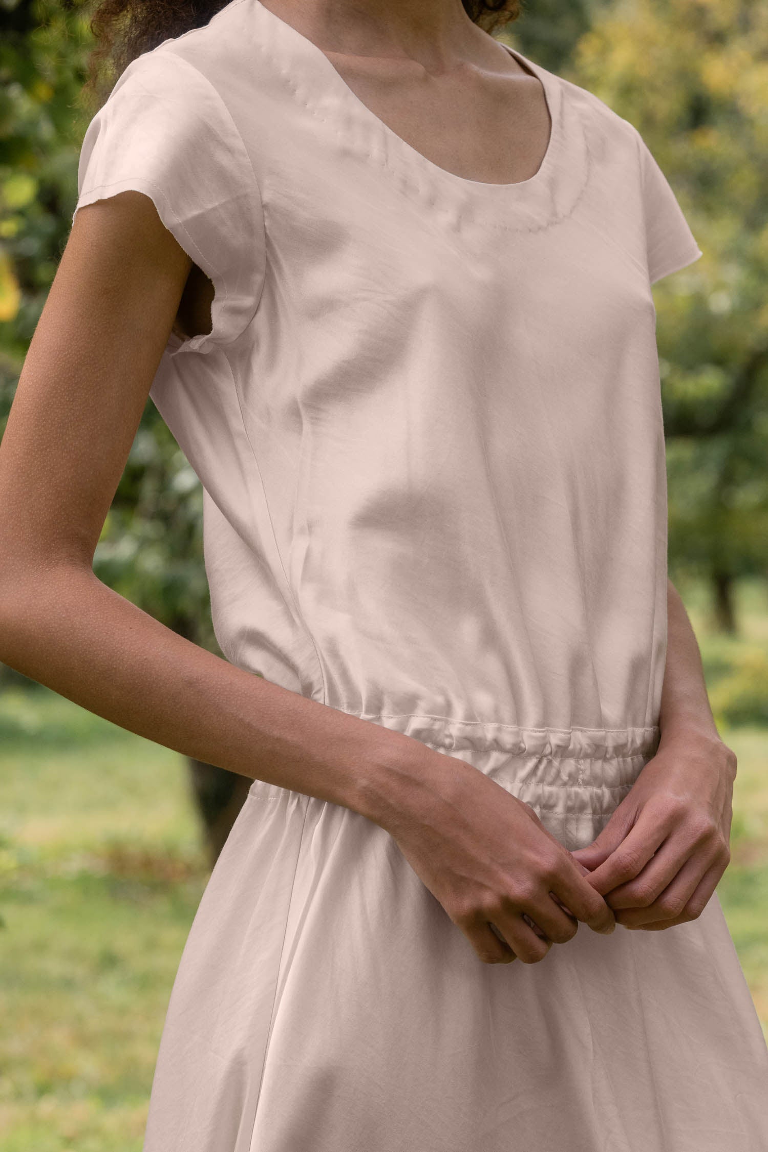 sale bias cut silk cotton satin dress