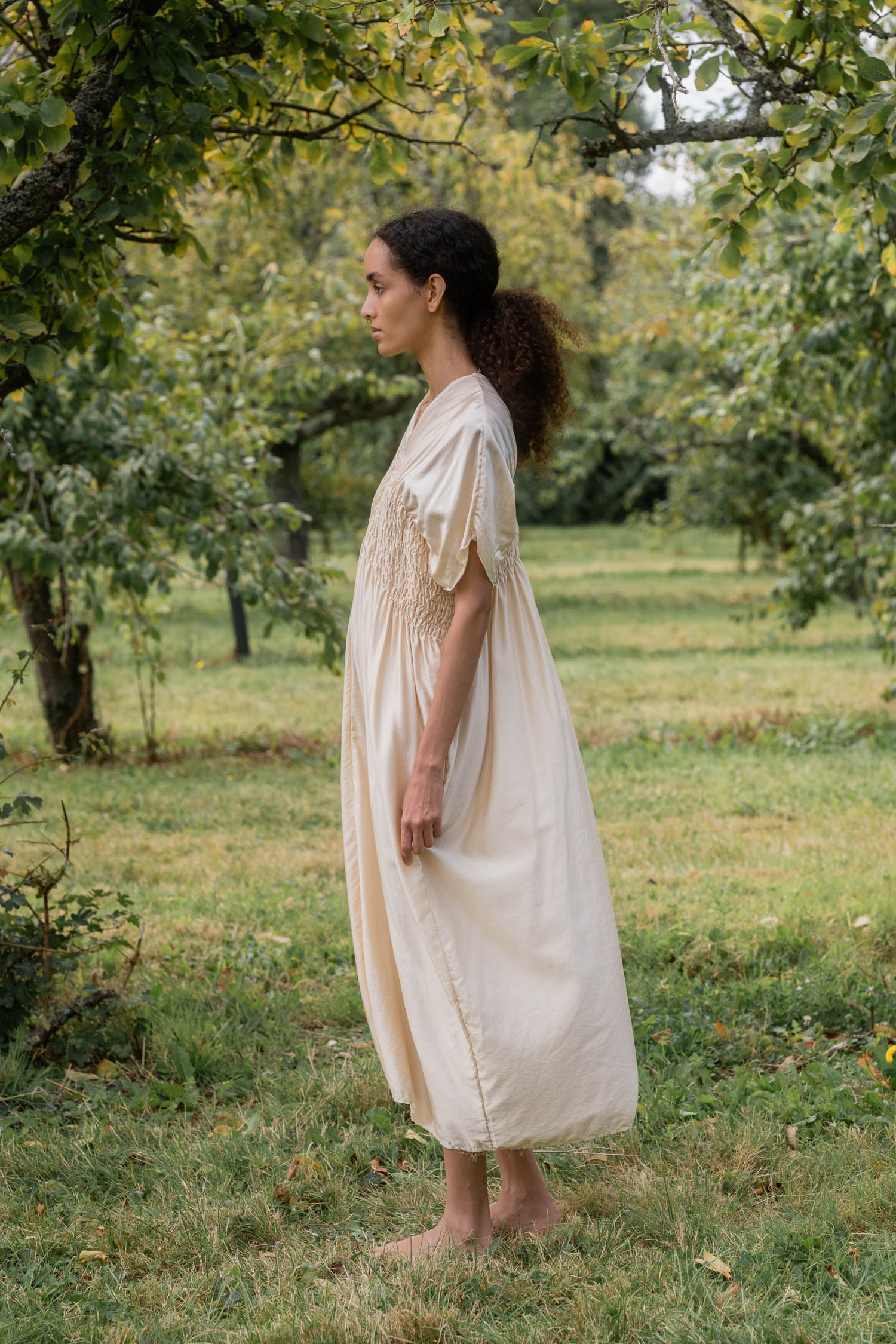 sale asymmetric moonbeam dress silk cotton satin