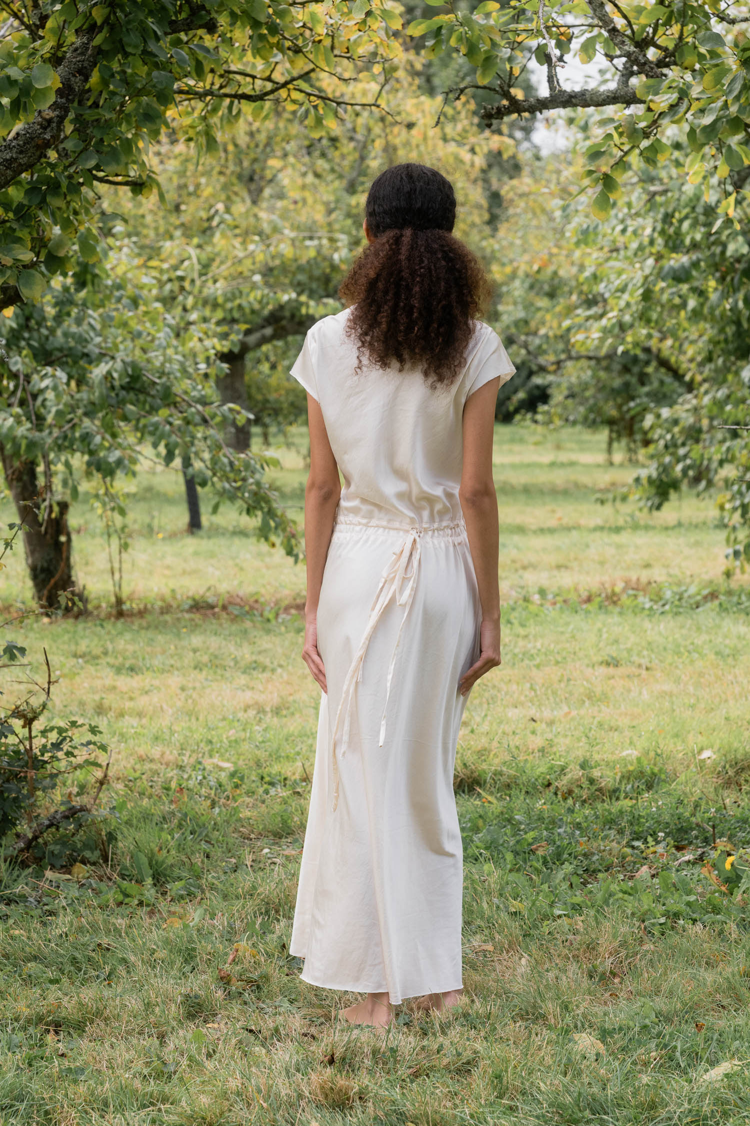 sale bias cut silk cotton satin dress