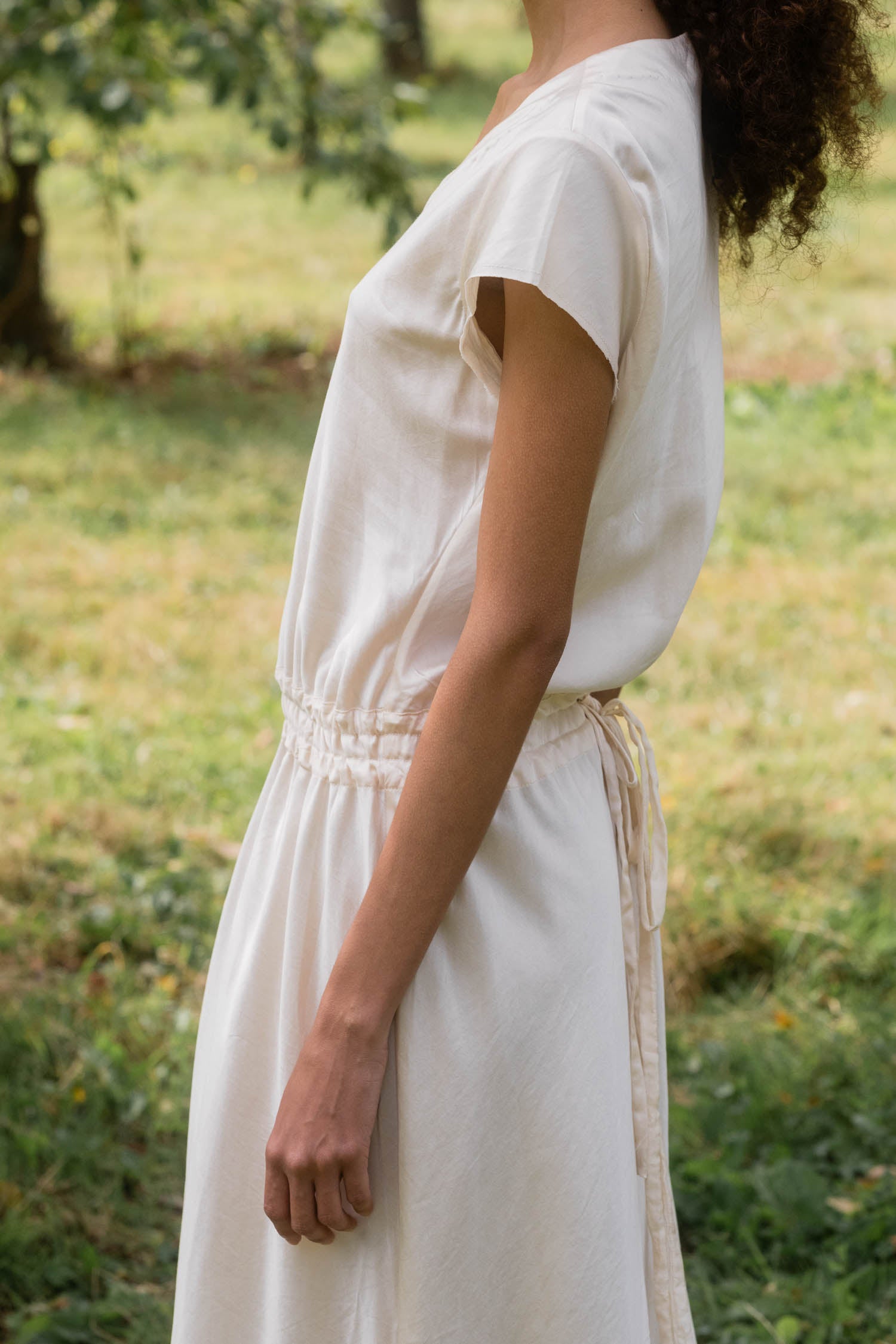 sale bias cut silk cotton satin dress