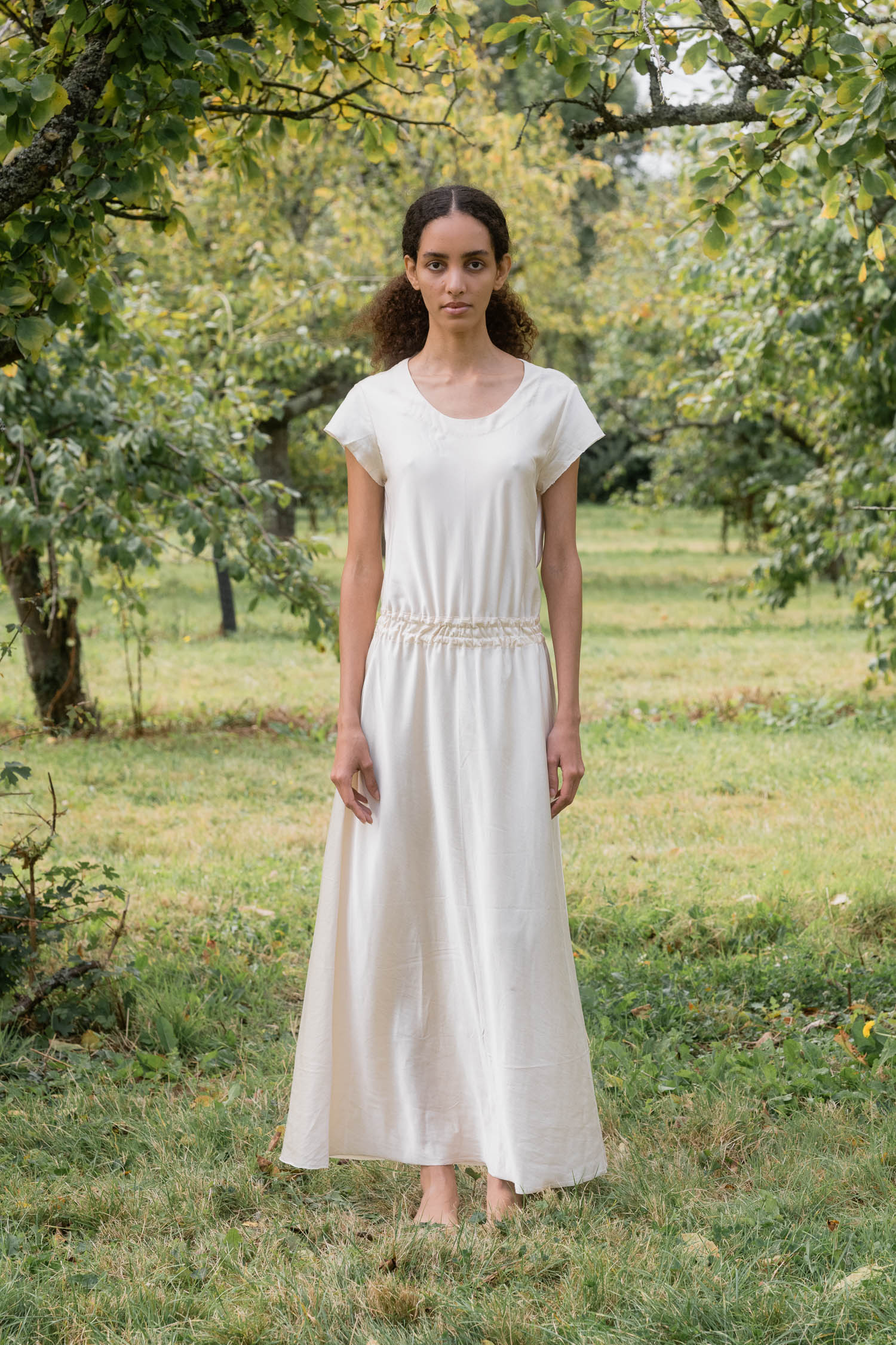 sale bias cut silk cotton satin dress