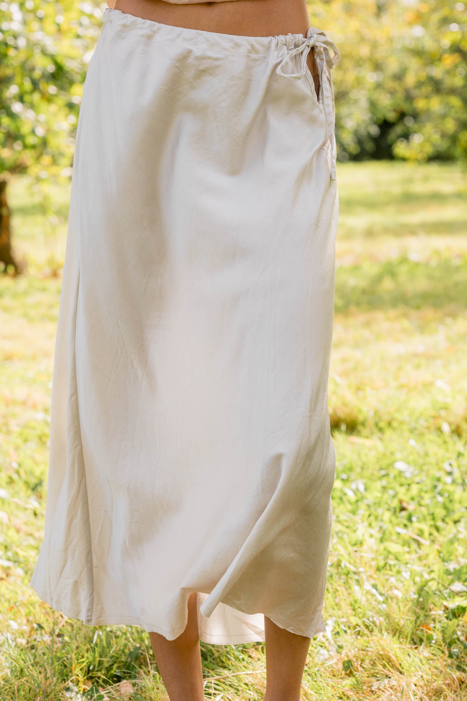 sale bias cut skirt short silk cotton satin